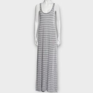 Vince Women’s Dress Small Maxi Long Graphic Stripes 100% Cotton Neutral Luxury